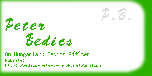 peter bedics business card